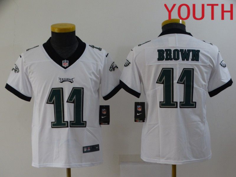 Youth Philadelphia Eagles #11 Brown White 2022 Nike Limited Vapor Untouchable NFL Jersey->youth nfl jersey->Youth Jersey